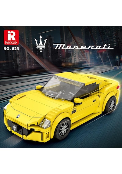Reobrix Technic 823 1/24 Granturismo Maserati Sarı Spor Araba Yaratıcı Yapı Blok Seti Building Blocks - 384 Parça