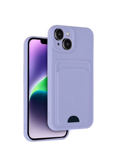 Newface Apple İphone 14 Kılıf Kelvin Kartvizitli Silikon - Lila