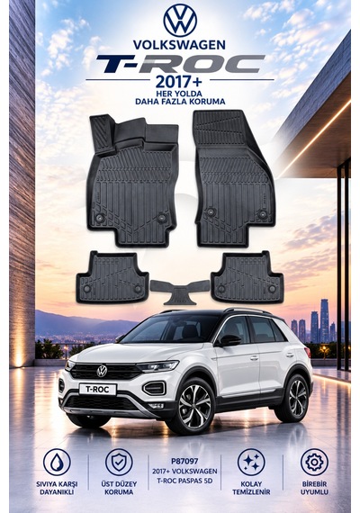 Volkswagen T-roc 2017+ Aracınıza Özel Üretim Havuzlu Paspas Takımı A+ -mod-