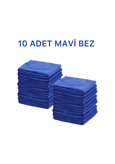 Mikrofiber Parlak Temizlik Bezi 10'lu 40x40 Mutfak Yer Banyo Temizleme Bezi Havlu Bez Mavi Renk Çok Renkli