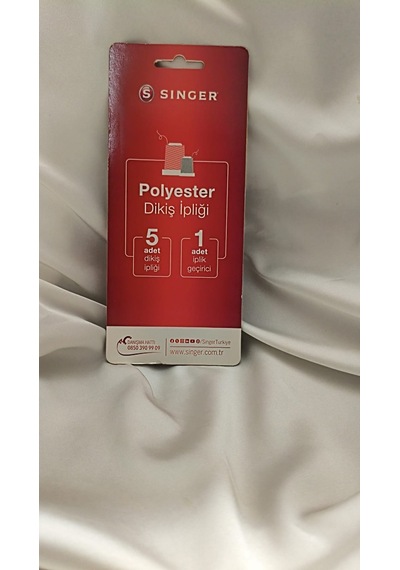 Singer Polyester Dikiş İpliği Seti 5'li + İplik Geçirici