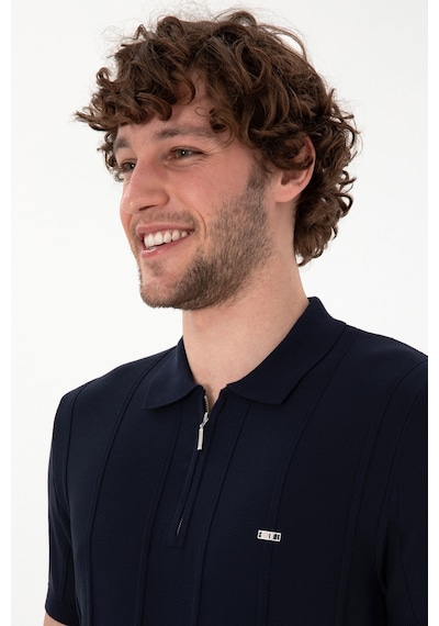 U.S. Polo Assn. Erkek Slim Fit Polo Yaka Lacivert Tişört 50306457-VR033