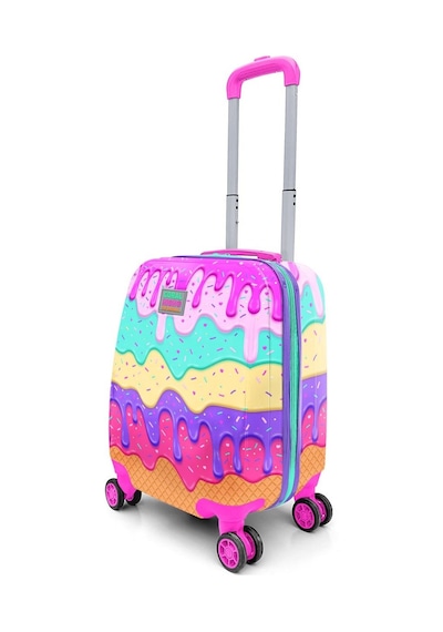 Coral High 16703 Kids Dondurma Desenli Çocuk Valizi - Pembe