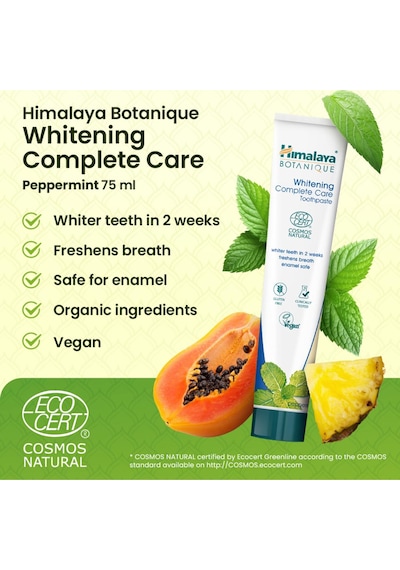 Botanique Beyazlatıcı Komple Bakım Organik Diş Macunu 75ml 2'li Paket Ecocert Cosmos Sertifikalı