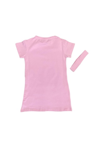 Ded Collectıon Kız Çocuk Kısa Kollu Unicorn Baskılı Penye Elbise Pembe