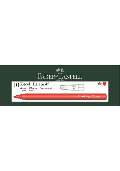Faber Castell 10 Lu Kırmızı Keçeli Kalem