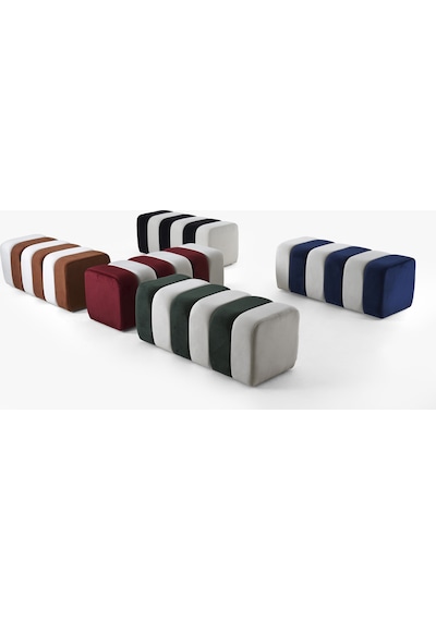 Yarmalı Bench Bordo-beyaz Bordo