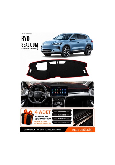 Byd Seal U Dm 2024-sonrası Uyumlu Torpido Örtüsü, Torpido Kılıfı - Siyah Kırmızı