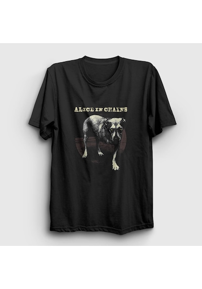 Presmono Unisex Dog Alice In Chains T-shirt Siyah