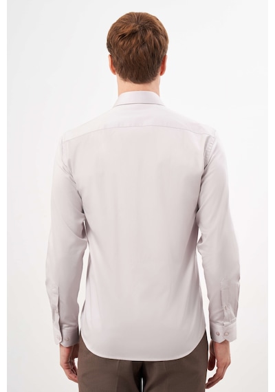 Morven Erkek Taş Pamuk Düz Desen Sert Yaka Slim Fit Gömlek 24mc004123870 Taş Taş