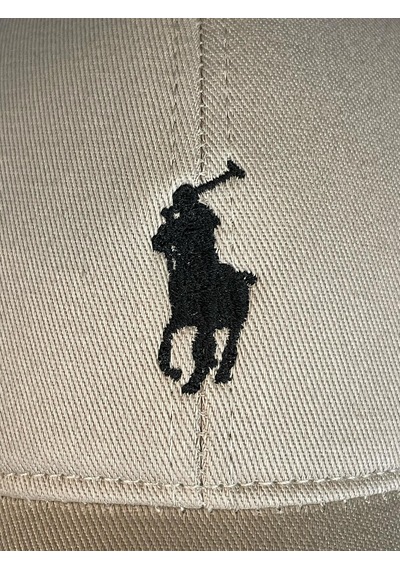 Hamze Polo Nakışlı Gabardin Kumaş Unisex Cap Şapka Bej