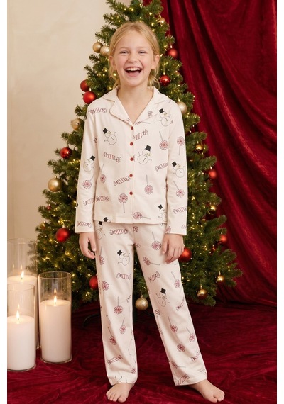 Siyah İnci Desenli Termal Kumaşlı Ultra Soft Yumuşak Düğmeli Örme Pijama Takımı 26226816 Krem Siyah İnci Desenli Termal Kumaşlı Ultra Soft Yumuşak Düğmeli Örme Pijama Takımı 26226816 Krem