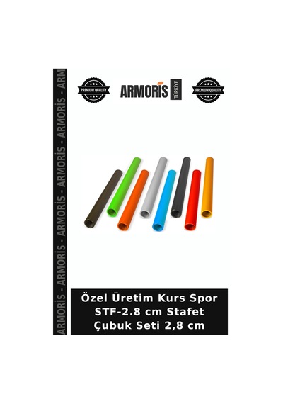 Özel Üretim Kurs Spor Stf-2.8 Cm Stafet Çubuk Seti 2,8 Cm Çok Renkli