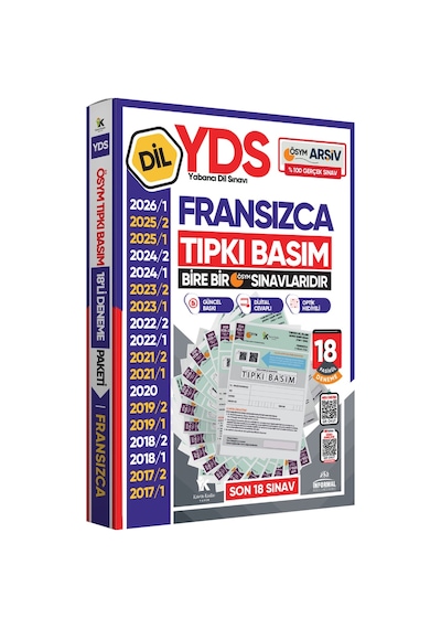 2026 YDS Fransızca ÖSYM Tıpkı Basım Çıkmış Soru Deneme Paketi Dijital Çözümlü 18li Fasikül SETİ