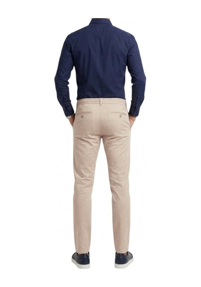 Deepsea Erkek Bej Esnek Kumaş Slim Fit Beli Lastikli Günlük Spor Pantolon 2601070