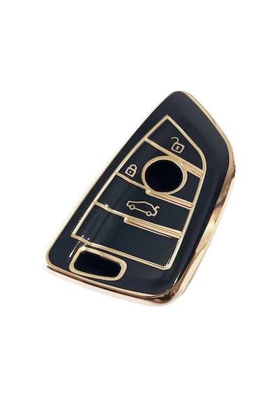 Bmw F G Serisi Uyumlu 3 Tuşlu G10 G20 G30 X5 X6 Fem Silikon Nano Smart Kumanda Kılıfı Gold - Siyah