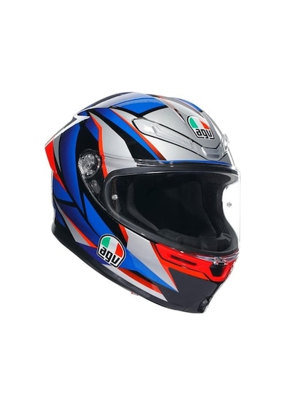 Agv K6 S Slashcut Blue Red Kapalı Kask Mavi