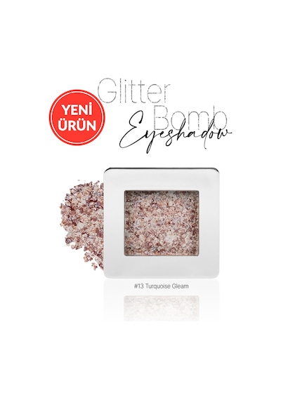 Cre'ars Mücevher Parlaklığında Yoğun Pigmentli Tekli Far Glitter Bomb Eyeshadow 13 Turquoise Gleam