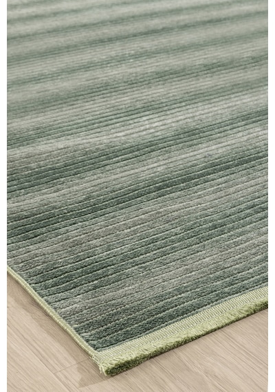 Koza Halı Stripe Yeşil Kilim Kaymaz Taban Salon Oturma Odası Antre Halısı 3 Yeşil