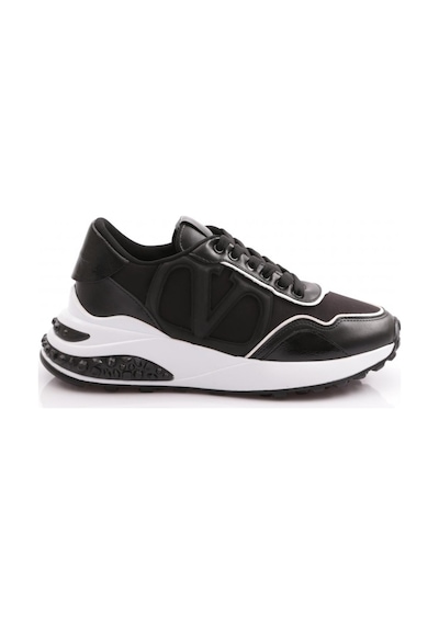 Dgn 041 Kadin V Desenli Sneaker Ayakkabi 041-2252-R1534 Siyah