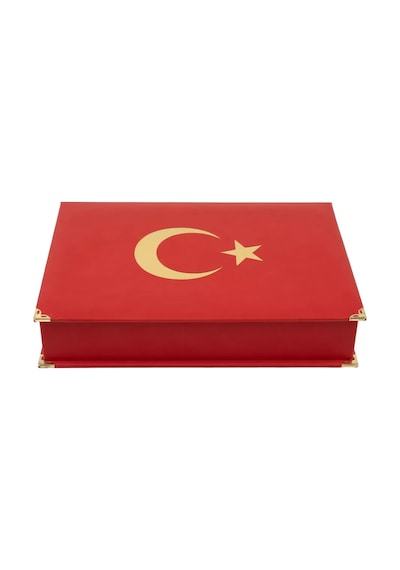 Termo Deri Ay Yıldız Orta Boy Kur'an-ı Kerim Yaldızlı Kutu