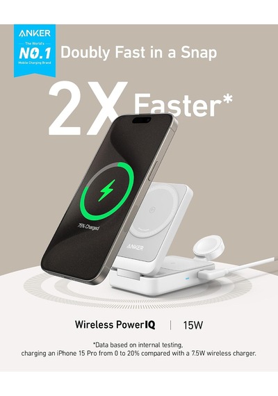 Maggo 3in1 Kablosuz Katlanır Şarj B25m8, Beyaz Çok Renkli