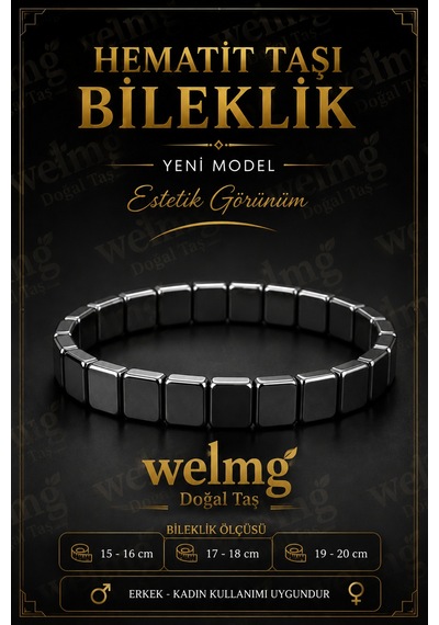 Hematit Taşı Bileklik - Hematit Bileklik - Özel Model - Yeni Model Gri Gri