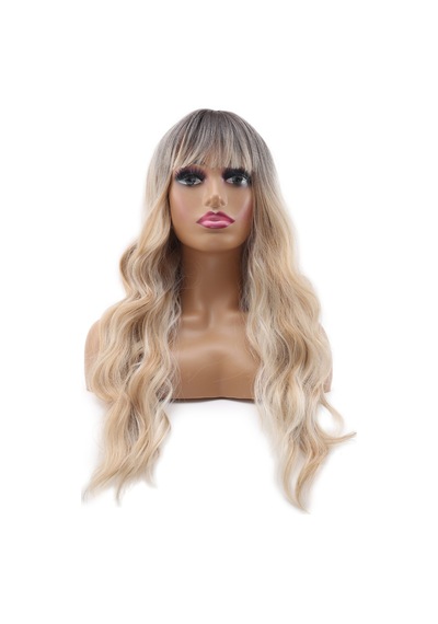Daalı Uzun Perçemli Fiber Sen Peruk / Küllü Platin Sarı Ombre 2466863