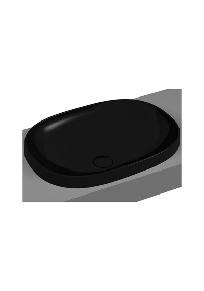 VitrA Frame Tezgah Üstü Oval Lavabo 56 CM Siyah 5652B470-0016