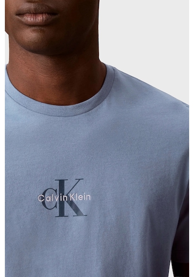 Calvin Klein Pamuklu Regular Fit Bisiklet Yaka T Shirt Lv04rb866gc4ı Erkek T Shirt Lv04rb866g C4ı Mavi