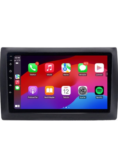 Fiat Stilo Araç Multimedya Android Ekran Carplay Navigasyon Double Teyp 4+64 9" 03-07 Black Cadence