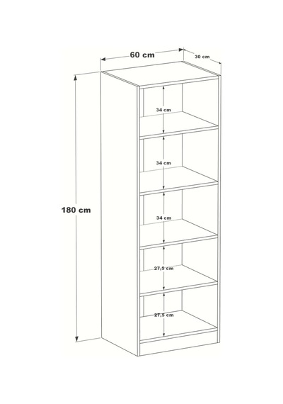 Nss101 Kitaplık Dolap Çok Amaçlı Dolap Beyaz 180 Cm Beyaz