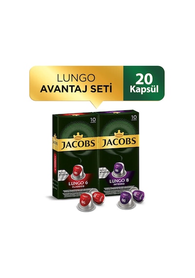 Jacobs Lungo Kapsül Kahve Avantaj Seti 2 x 10'lu