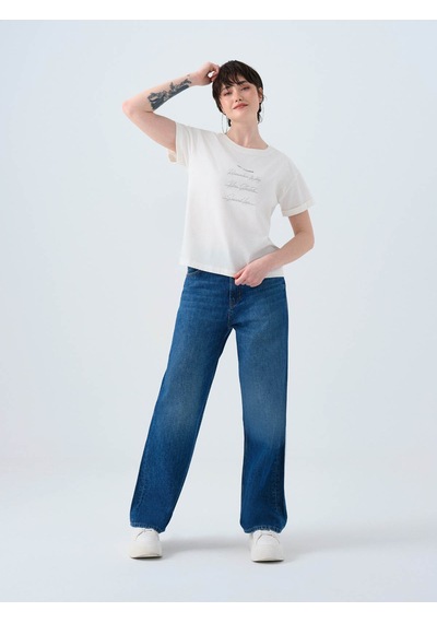 Loft Kırık Beyaz Kadın T-shirt Lf2040258 Kırık Beyaz