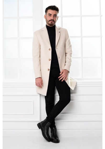 Sir Slimfit Erkek Kaşe Kaban 001