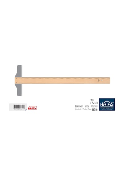 Hatas 01010 Tekniker T Tahta Cetvel 75 CM