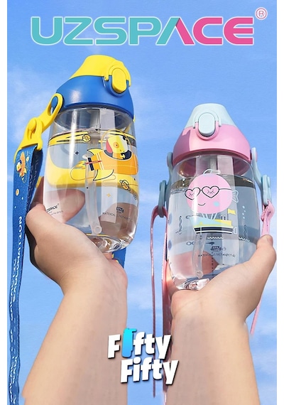 Uzspace Pipetli 500 Ml Boyun Askılı Tritan Çocuk Su Matarası -kutulu- Ffuz2201500 001