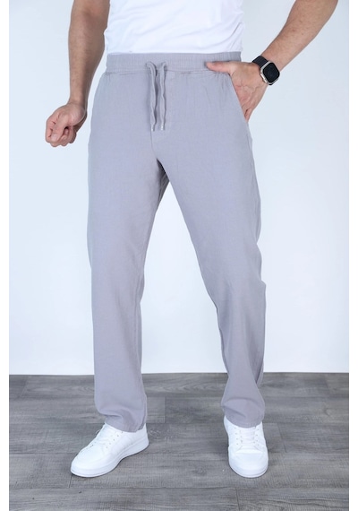 Myrab Denim Baggy Keten Pantolon Jogger Çağla Yeşili Gri