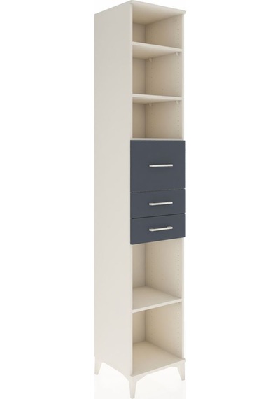 Hyperion Dolap 4 Raflı 3 Çekmeceli 44x44x243 Aytaşı-antrasit Aytaşı