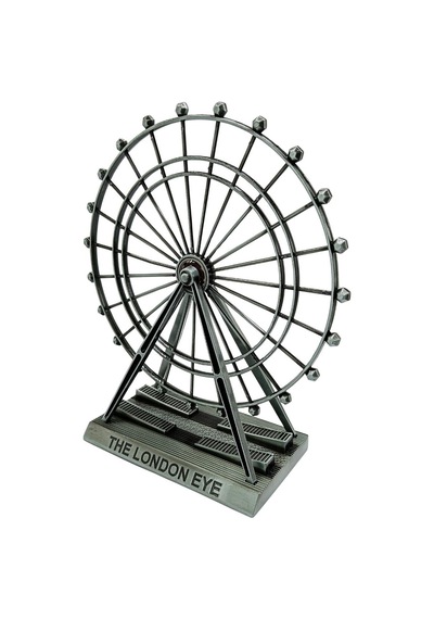 Vintage Metal İngiltere Dönme Dolap Xl 21cm Gümüş London Eye Biblo No.2