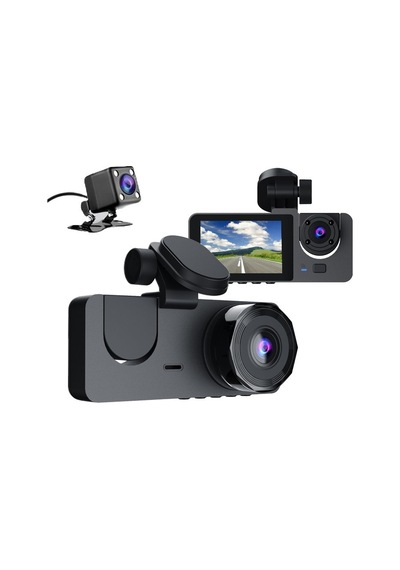 Çeşithane 3 Lensli Wi-fi Akıllı Araç Kamerası - 2 İnç Ekranlı, Uygulama Kontrollü Üçlü Dash Cam, Ön,