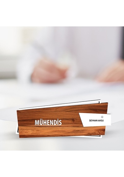 Kişiye Özel Mesleki Mühendis Ahşap Masa İsimliği model G5