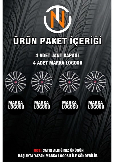Fiat 15 İnç 5 Bijon Fiat Araçlar İle Uyumlu Kapağı Takım C118