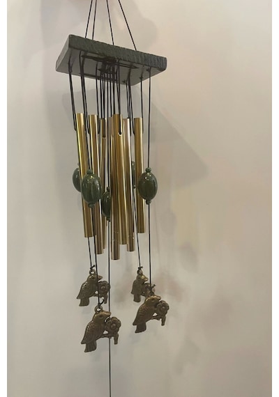 Deprem Zili Çanı Duvar Rüzgar Çanı Zili Feng Shui Ejderha Yılı Metal Borulu Kuş Ve Çiçek Objeli