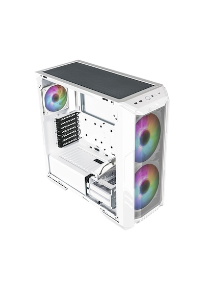 Cooler Master ARGB H500 WGNN S00 Temperli Cam USB-C 3.2 Mid Tower Kasa Beyaz
