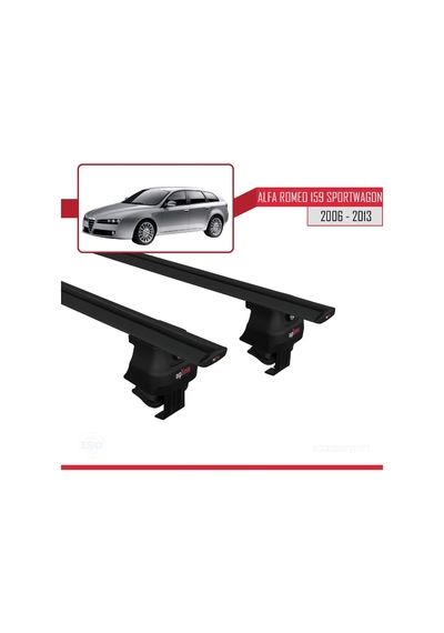 Alfa Romeo 159 Sportwagon 2006-2013 Arası İle Uyumlu Ace-4 Ara Atkı Tavan Barı Siyah