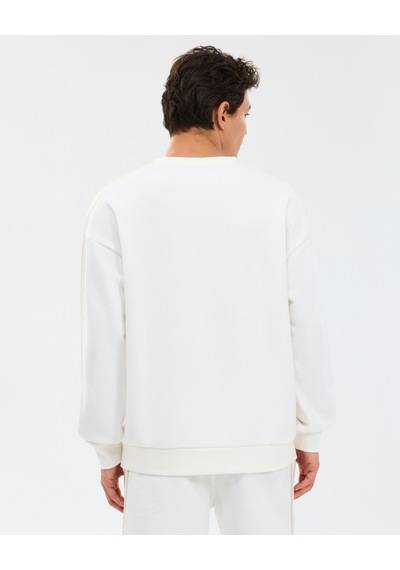 Skechers M Lw Fleece Crew Neck Sweatshirt Erkek Beyaz Sweatshirt S2610103-3855 Beyaz