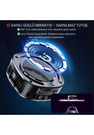 Coofbe 6000 Rpm Turbo Fan Işıklı Magsafe İle Uyumlu Telefon Soğutucu Radyatör Tüm Telefonlara Uyumlu