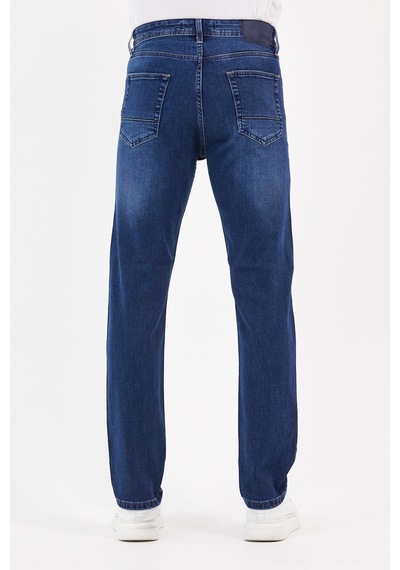 Digital Jeans Normal Kesim Fermuarlı Geniş Paça Yüksek Be Koyu Mavi Açık Gri