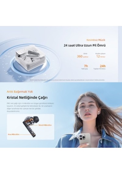 Bluetooth 5.3 Kablosuz Kulaklık, Dijital Güç Göstergesi